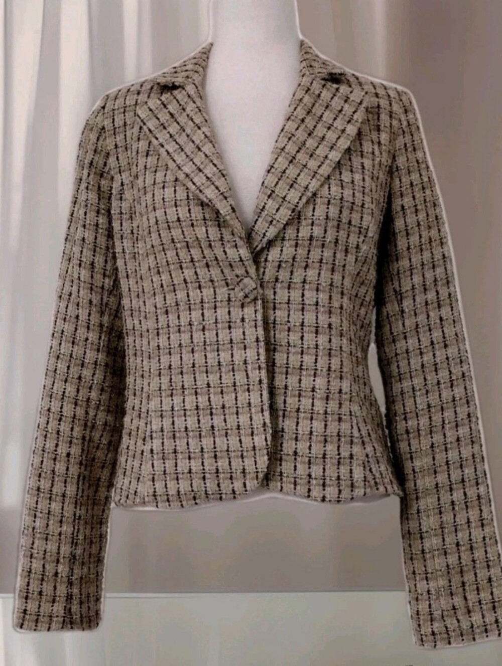 Windsor Sz S Womens Tan Plaid Multi Use Jacket